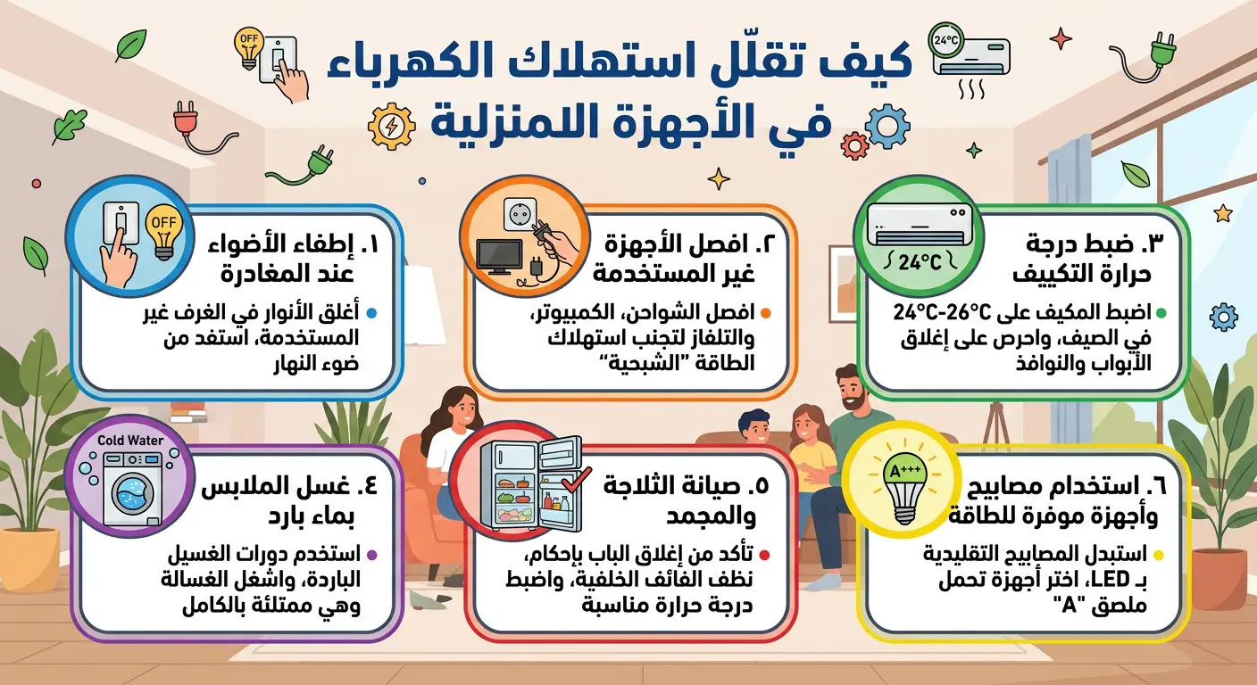 كيف تقلل استهلاك الكهرباء في الأجهزة المنزلية